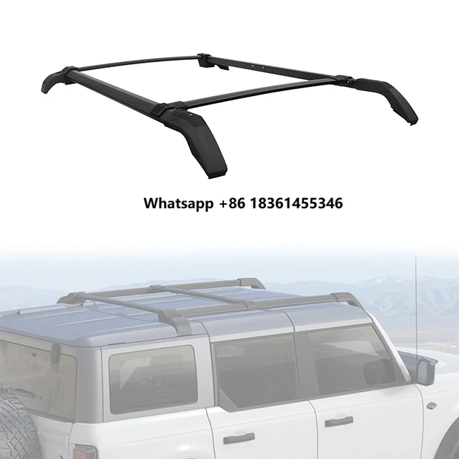 

For 2021-2024 2/4 Door Vehicle LUMA 4pcs Aluminum Alloy Roof Rack Rails Cross Bar Kit Black Accessories