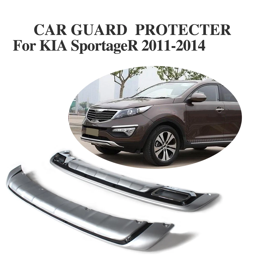 PP Front And Rear Bumper Lip Protector Fender Guard Plate Covers Kit For KIA Sportage 2011-2014 2PCS/Set