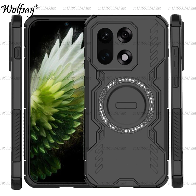Shockproof Armor Case For OnePlus 15 Magnetic Adsorption Wireless Charge Back Cover OnePlus 15 Phone Case For OnePlus 15 Case