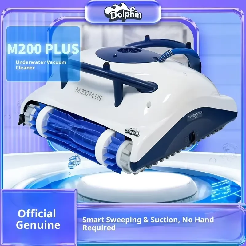 M200 PLUS Dolphin Swimming Pool Vacuum Cleaner Fully Automatic Underwater Cleaning Turtle for Pool Bottom and Wall
