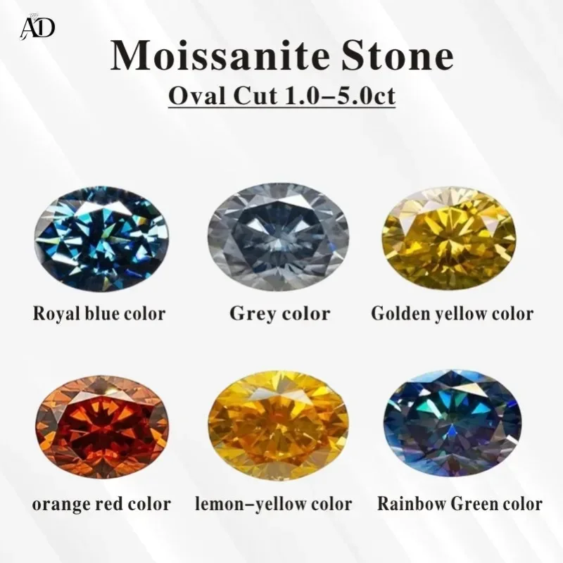 

Moissanite Stone Oval Cut VVS1 Combination Chain with Certificate for Advanced Jewelry Making Materials
