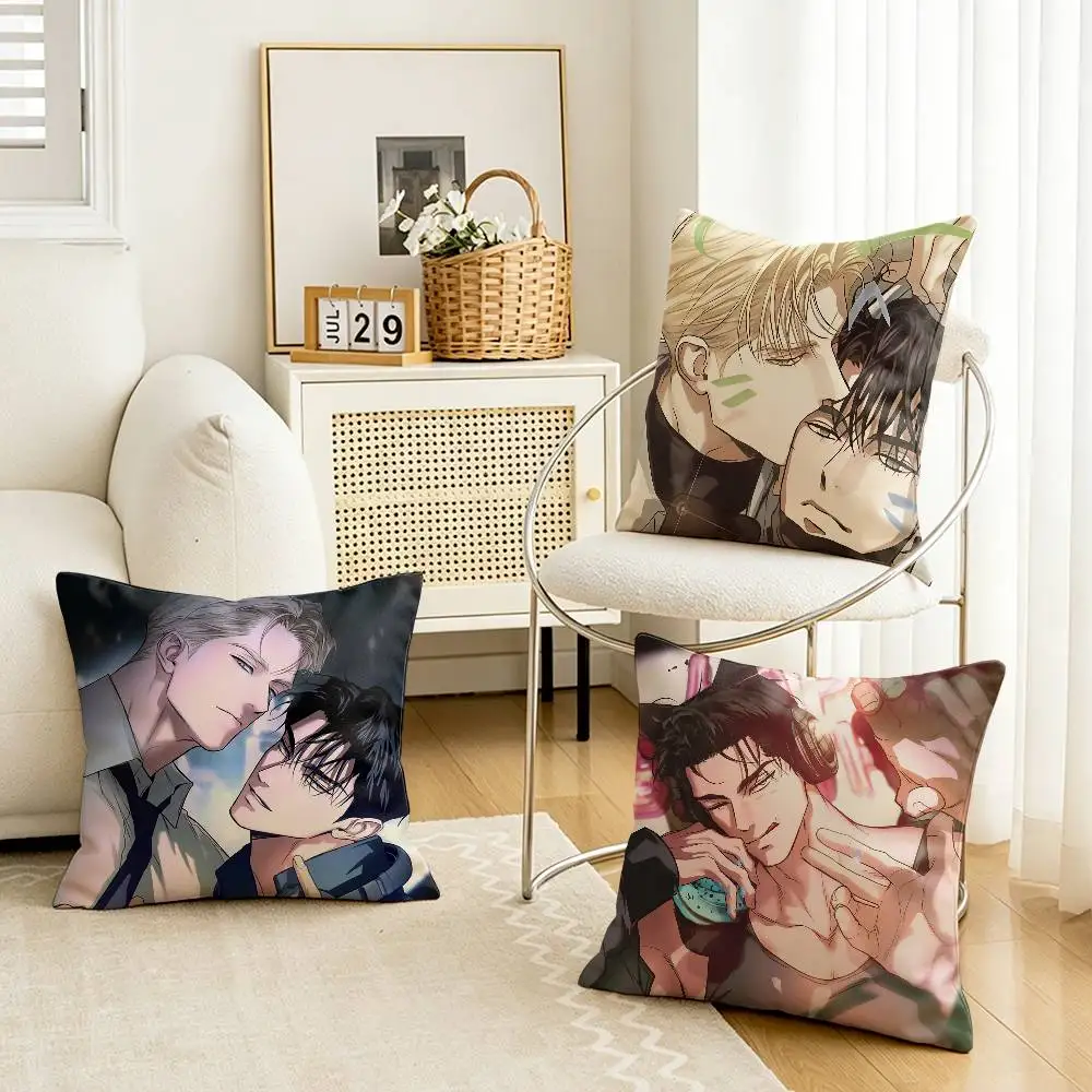 Manhwa FlashLight Yujin Aaron Customizable Square Cushion Cover Double Sided Print Pillow Case