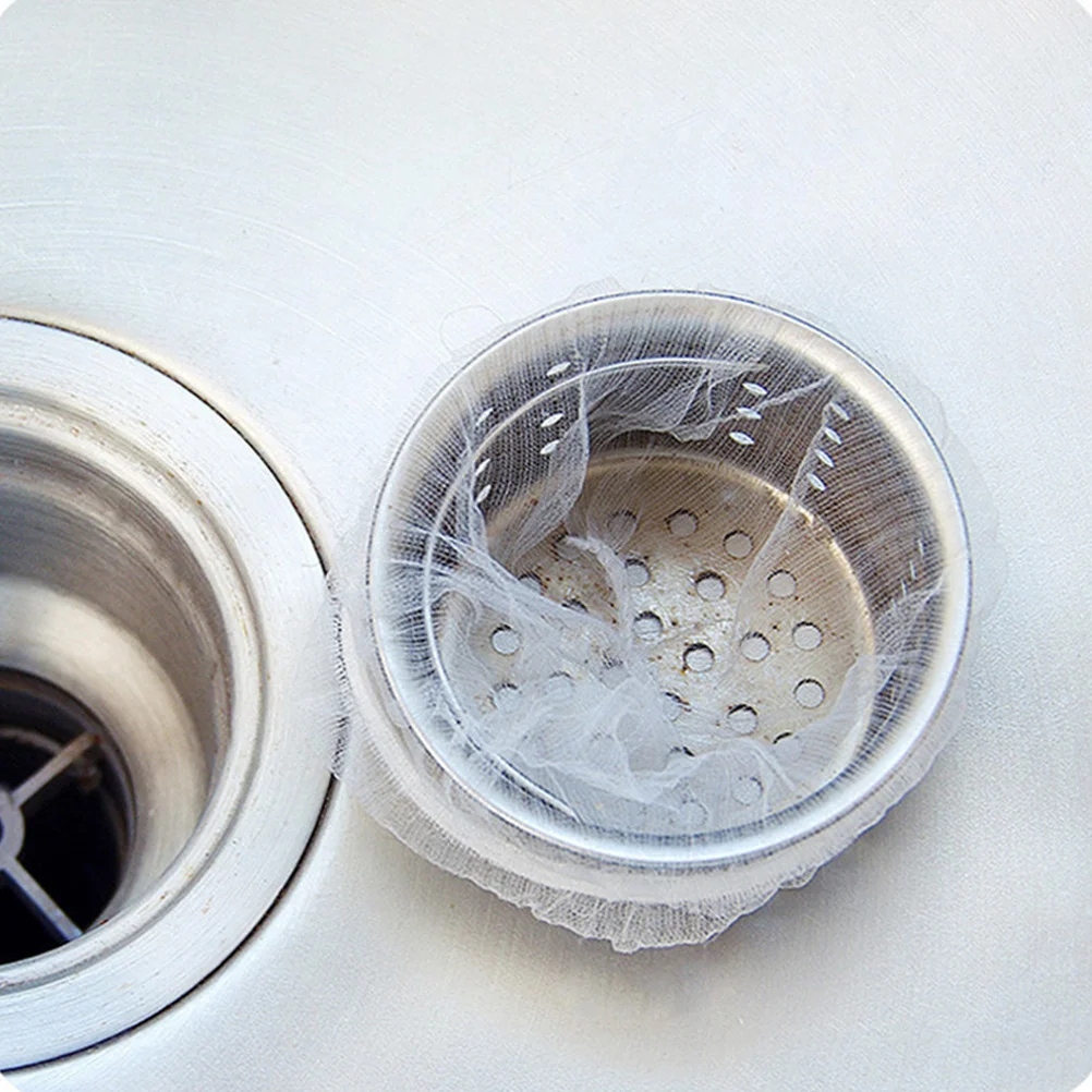 

200Pcs Sink Filter Mesh Bags Flexible Elastic Disposable Kitchen Sink Strainer Net Garbage Filter Nets Drainage Nets