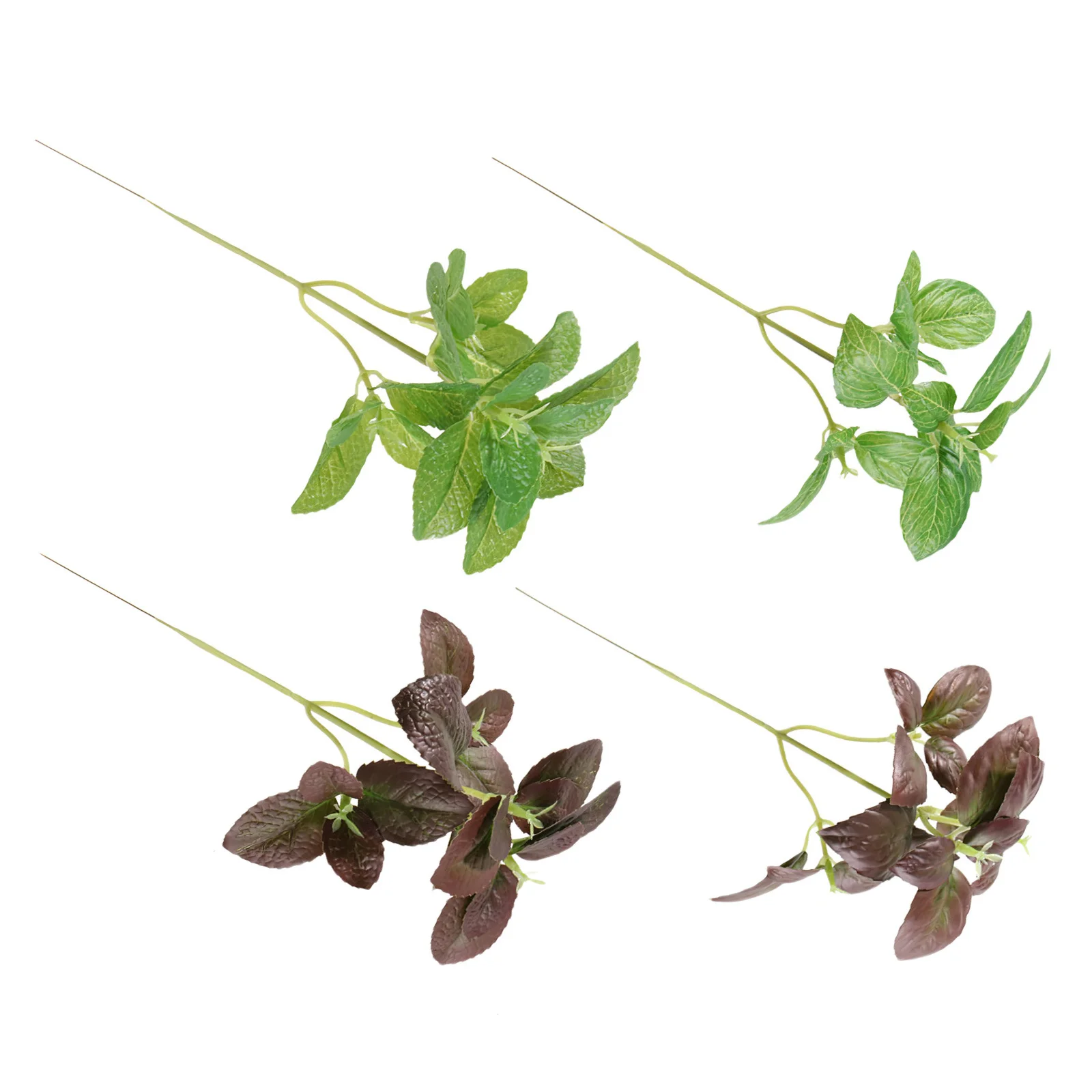 

4Pcs Artificial Green Plants DIY Flower Arrangement Plastic Leaves Light Green for Indoor Decoration Living Room Bedroom Garden