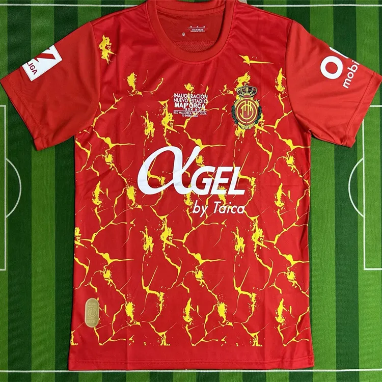 

2526 Moto Training Short Sleeved Shirt, Spain Mallorca Home and Away Fan Style Football Training Uniform, Quick Drying Fabric