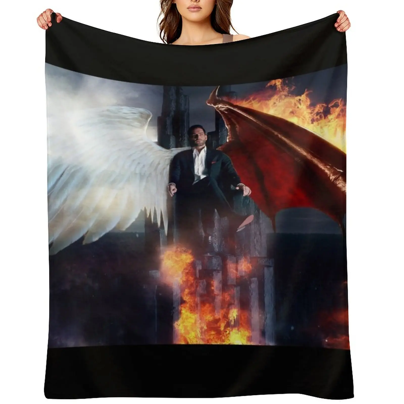 

Lucifer - Hellish Throne Throw Blanket anime Luxury Travel Loose Blankets