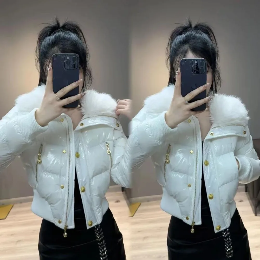 

Fur Coat Women Lapel Long Sleeved Solid Color Cotton Clothing Women's Jacket Winter New Top