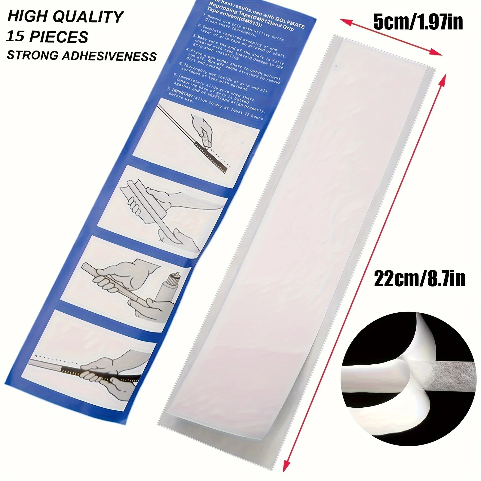 Golf-Griffband-Set, zum Austausch und zur Reparatur von Golfschlägergriffen, inklusive Hakenklingen, Griffbändern, Griffreiniger, Gummitiger-Zange – Detail 7