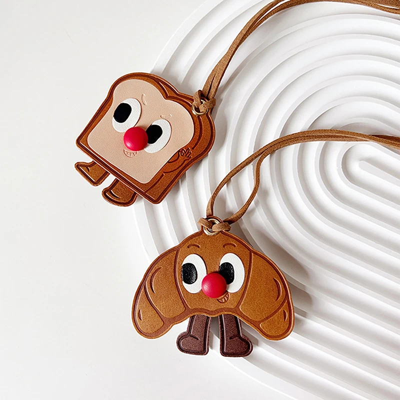 Croissant Toast Pendant Niche Design Bag Pendant Decoration Cartoon Cute Car Pendant Keychain