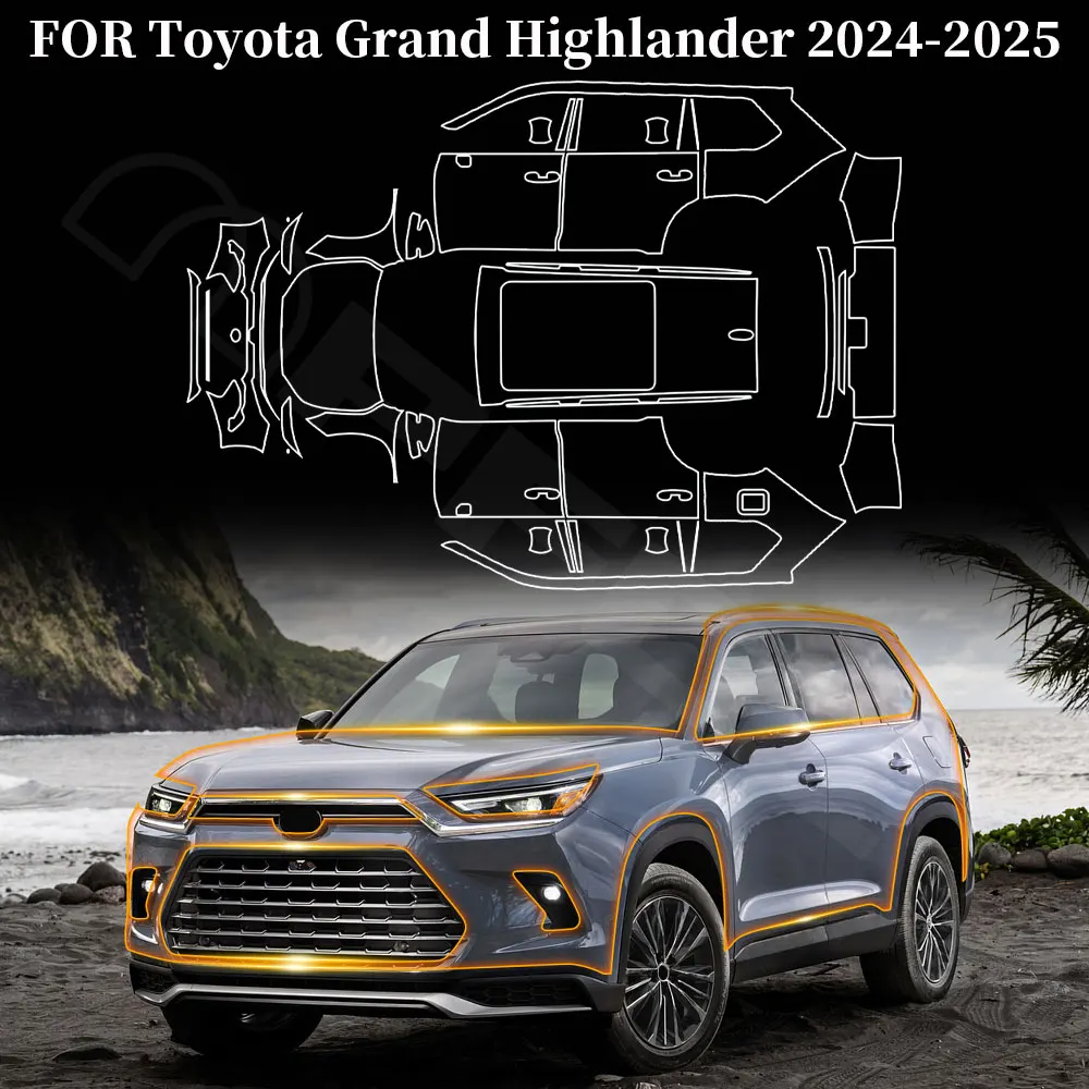 

Для Toyota Grand Highlander 2024 2025 Защитная пленка против царапин ТПУ Наклейка на кузов автомобиля Защитная пленка для краски PPF Прозрачная
