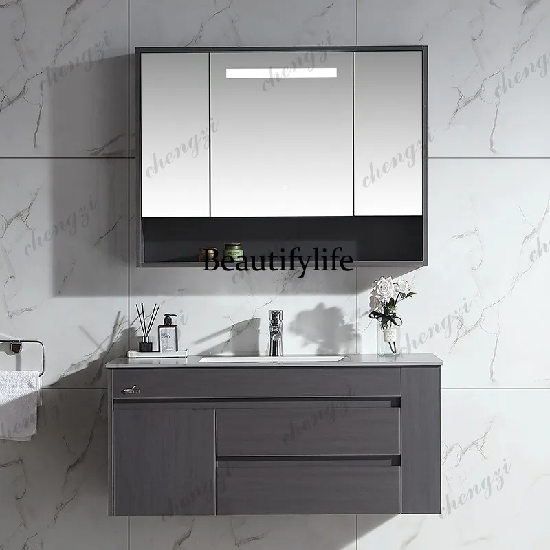 Hotel B & B bathroom cabinet Ceramic integrated basin Wash table Waterproof and moisture-proof toilet Bathroom cabinet