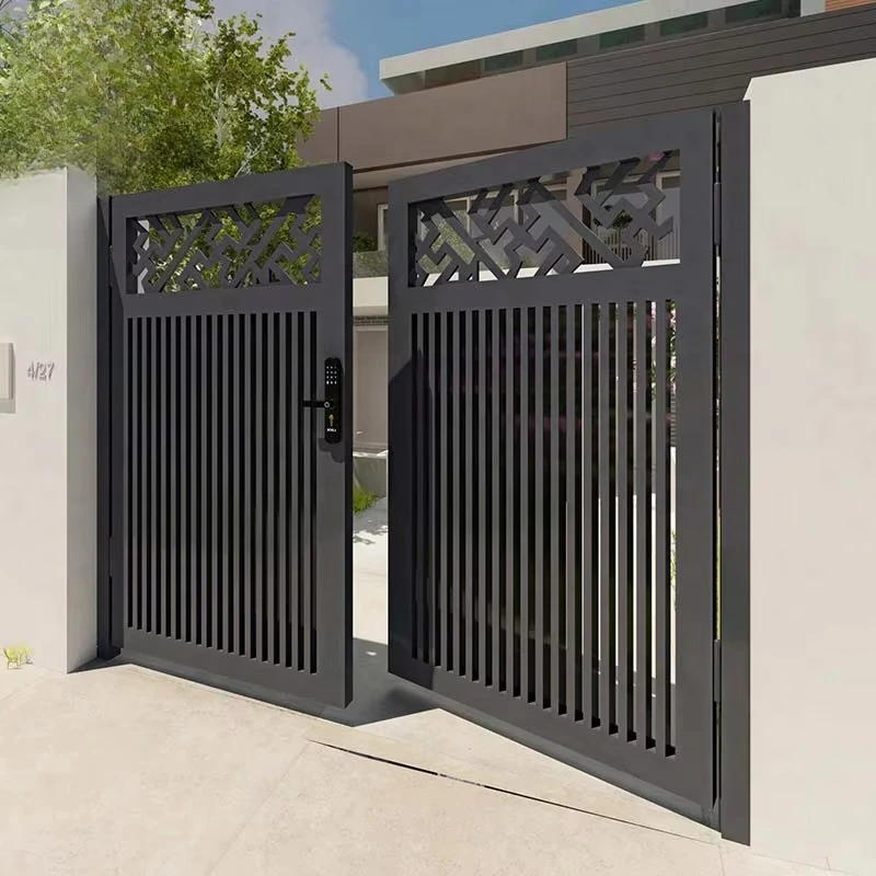 

Легко собрать изготовленные на заказ новейшие украшения для ворот, уличные садовые ворота, дома, алюминиевые распашные электрические двери