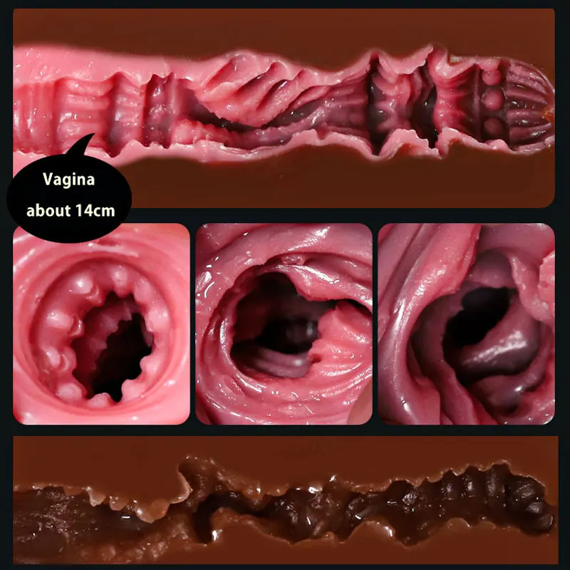 Male Masturbator Silicone Artificial Vagina Erotics Black person Vagina Pocket Pussy 4D Realistic Anal Vagina for Men Sex Toys