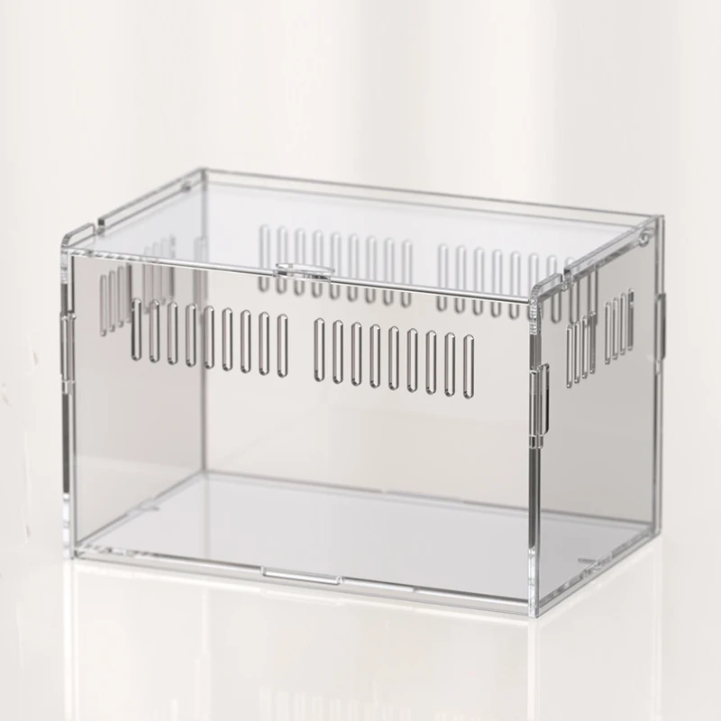 

Reptile Pet Rearing Box Acrylic Transparent Assembly Hermit Crab Rearing Box Keeper Spider Horned Frogs Cage, Top Door Opening