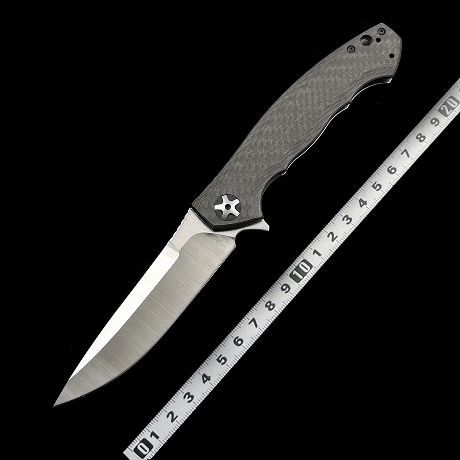 Carbon Fiber Bearing Folding Knife, Ferramenta de bolso EDC, Acampamento ao ar livre e caça, OK 0452CF