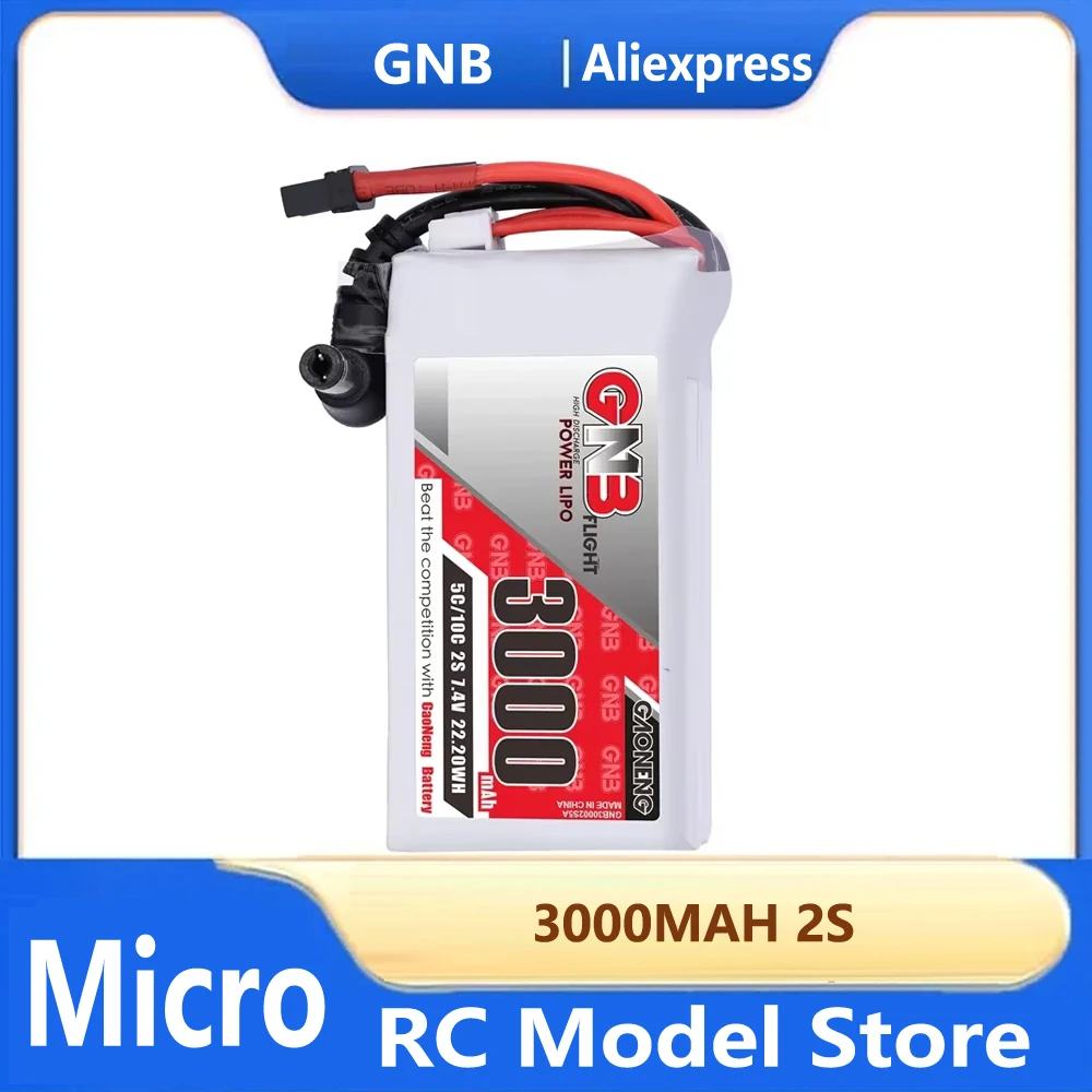 Gaoneng GNB 3000MAH 2S 5C 7.4V Lipo Battery Power Indicator for Fatshark Glasses Dominator Skyzone Aomway FPV Goggles RC Drone