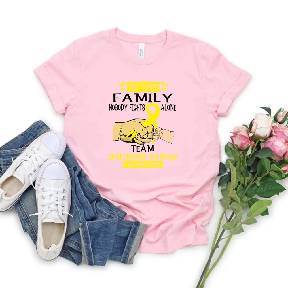 In Dieser Familie Niemand Kämpft Allein Team Kindheit Krebs Krieger T Shirt Unterstützung Kindheit Krebs Krieger T-shirt Unisex T-shirts