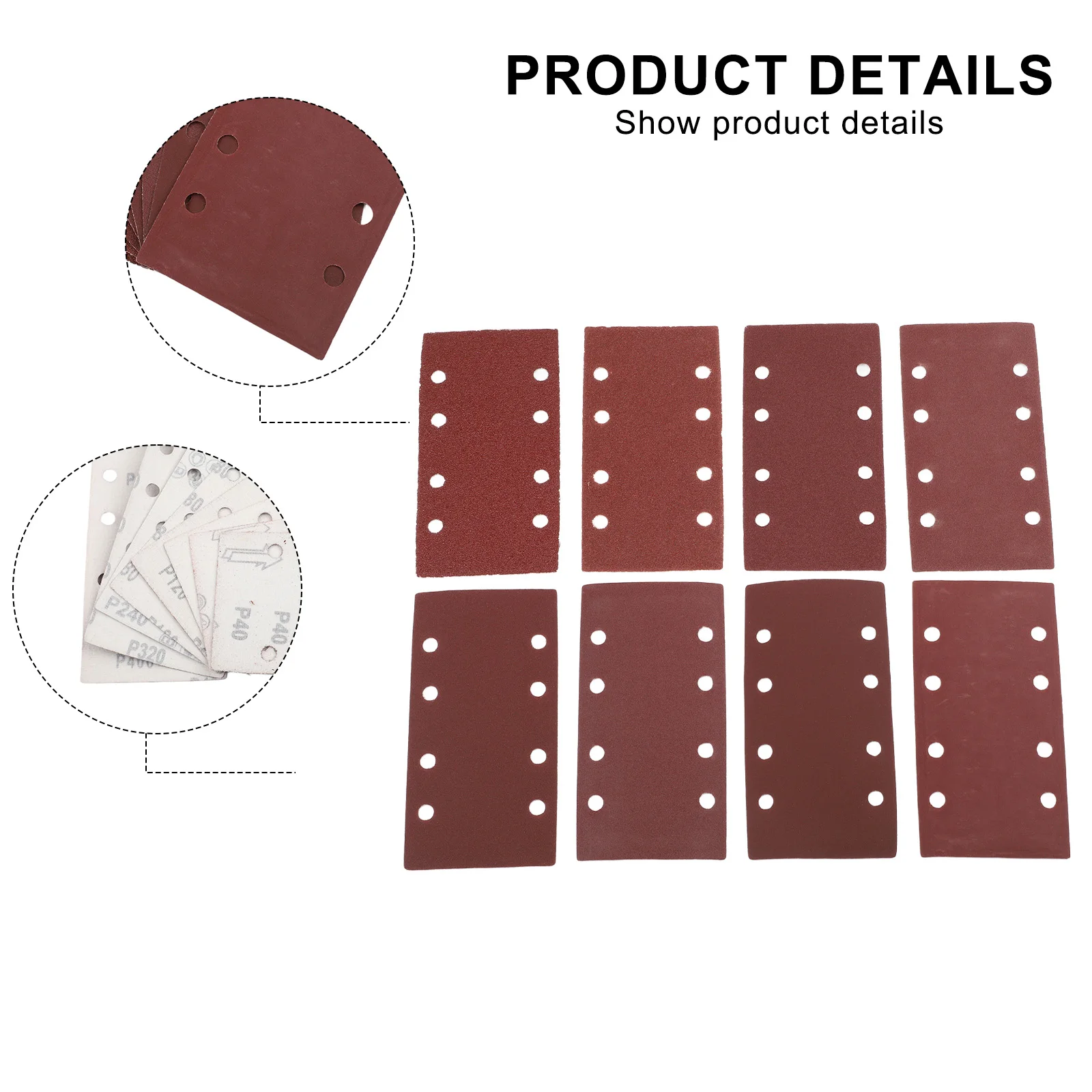 

For Home Improvement Mouse Sander Sheets Dust Extraction Sheets Aluminum Oxide Sandpaper Flocked Back Sandpaper