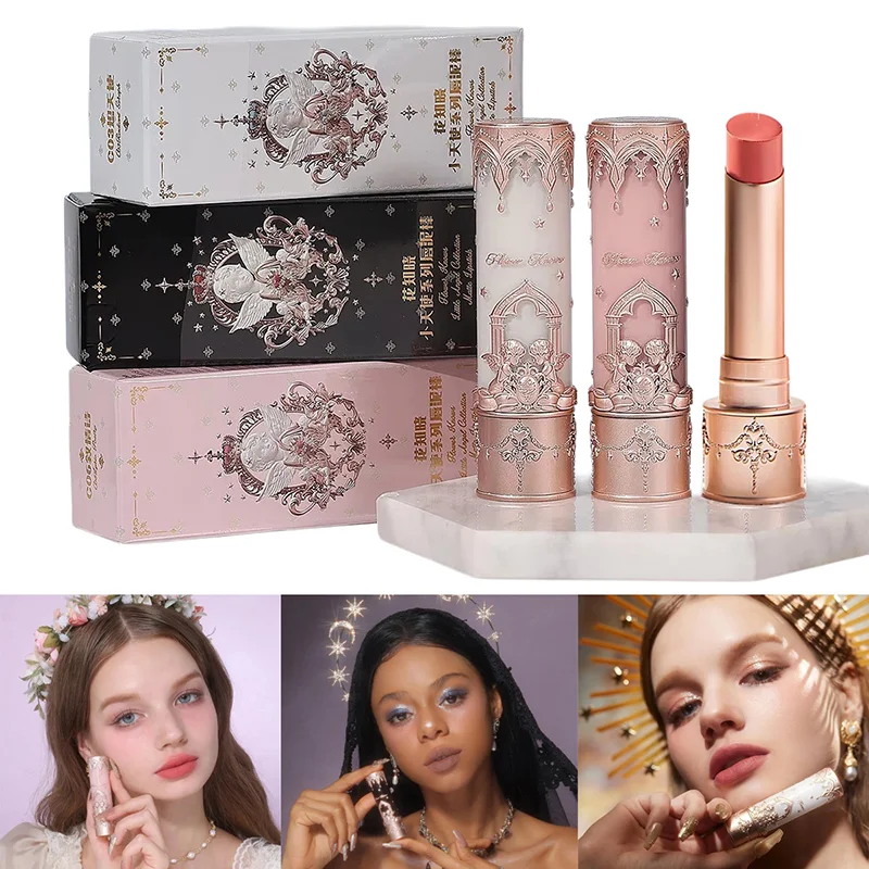 Flower Knows Little Angel Collection Lipstick Velvet Matte Waterproof Long Lasting Lip Gloss Makeup Moisturizing Soft Texture