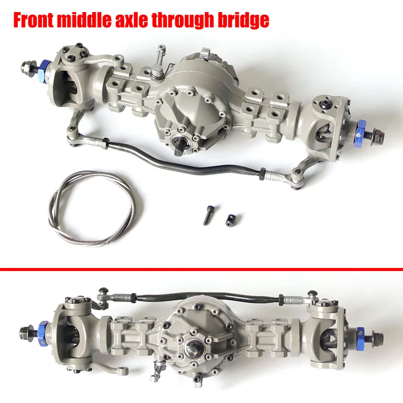 

Front Center Axle Lock Differential Metal Front Through Axle for 1/14 Tamiya RC Truck Trailer Scania 770s Benz Actros Volvo MAN