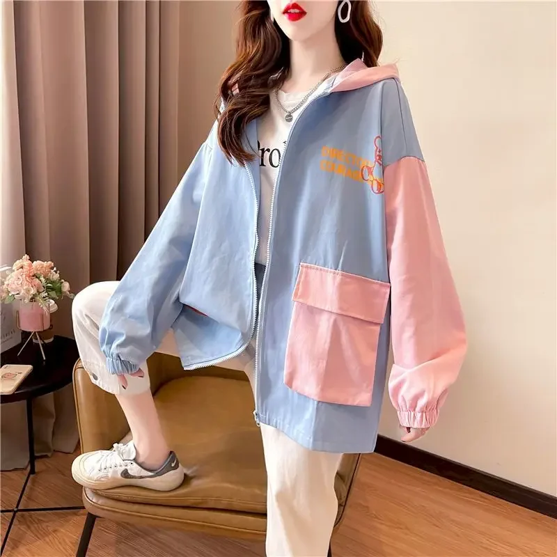 Cotton Hooded Jackets Women Autumn Trendy Cardigan Hoodies Korean Style Design Sense Zipper Tooling Jacket Loose Mid-length Coat