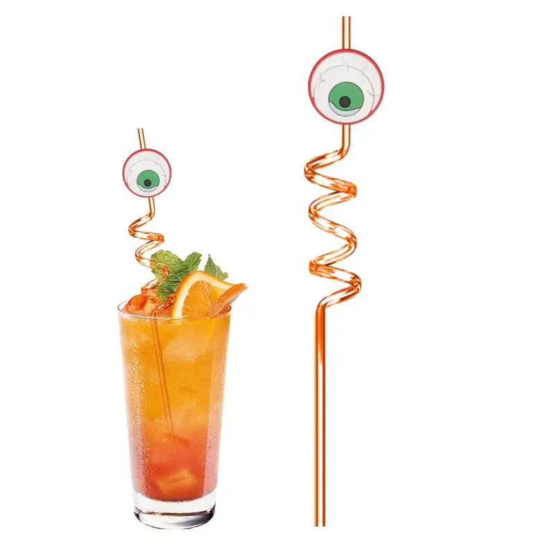 Halloween Straws Reusable Drinking Straws Birthday Party Supplies Drinking Straws with Cartoon Patterns Home Decoration