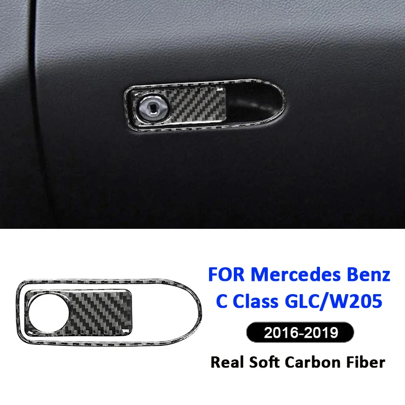 

Carbon Fiber Car Co-Pilot Storage Box Pull Handle Switch Panel Decoration Sticker For Mercedes Benz 2016-2019 C Class GLC W205