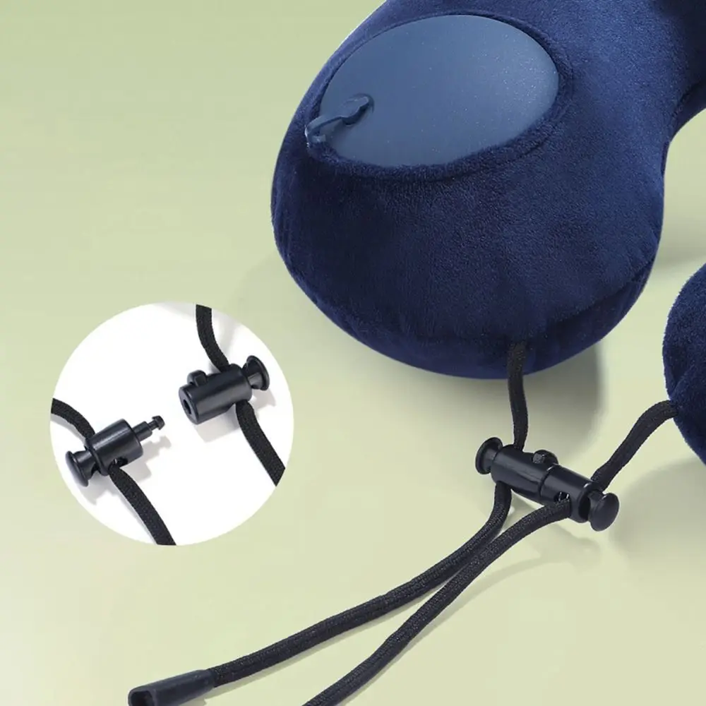 U-Shaped Inflatable Travel Pillow Soft Foldable Press To Inflate Pillow Save Space Portable Neck Support Cushion Airplane