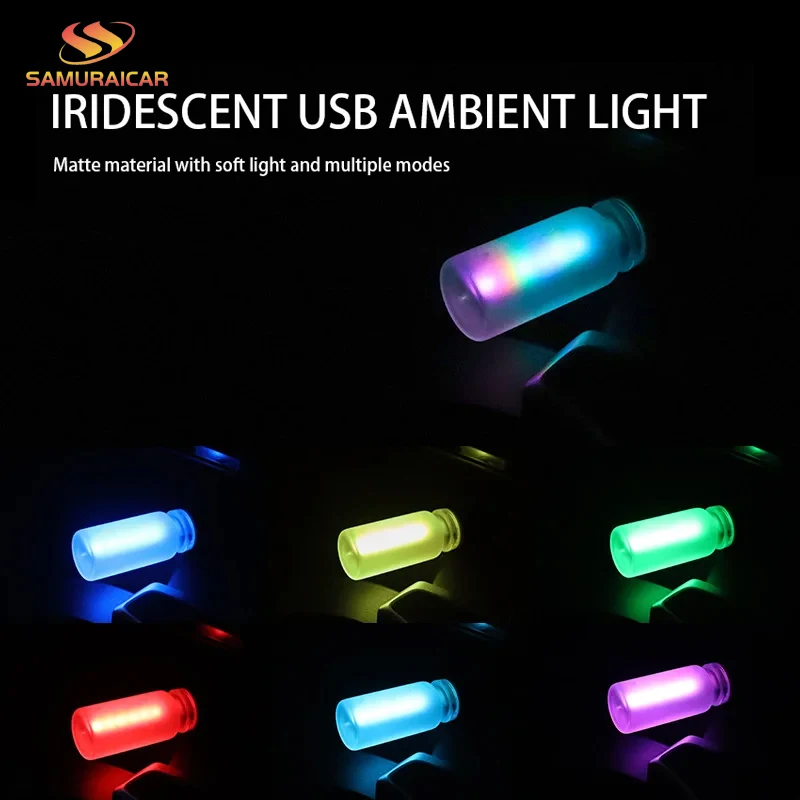 

Car USB Night Light Touch Dimmable LED Filament Lamp Portable Lighting Plug and Play Decorative Atmosphere Light for Car Bedroom
