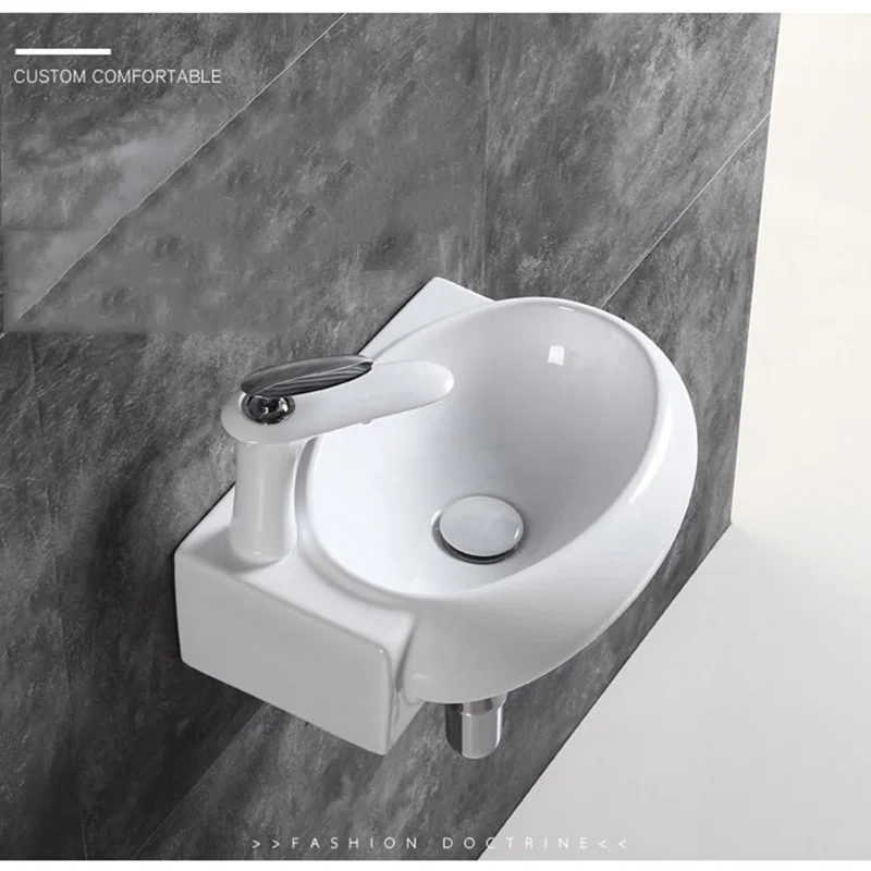 

Настенная керамическая раковина для ванной комнаты, художественные двойные мини-умывальники (левый и правый) для современного интерьера ванной.