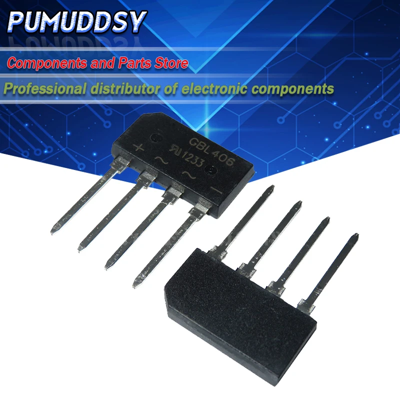 10PCS GBL406 4A 600V BL406 ZIP rectifier bridge pile of single DIP-4 new