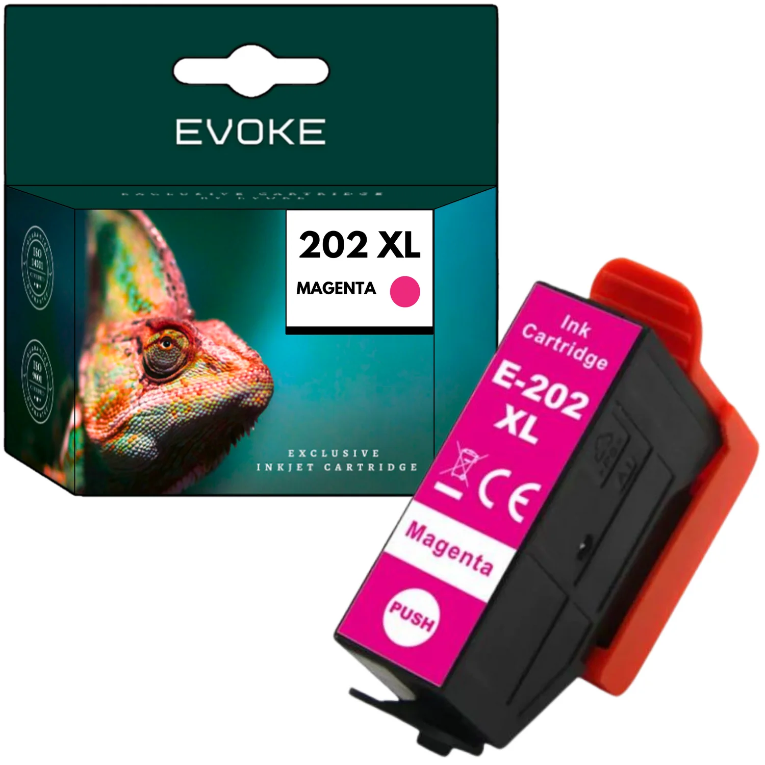 Evoke Compatibele Inkt voor Epson 202XL 202 XL C13T02H34010 Magenta 13 ml 800 Pagina's Expression Premium Xp-6000 Xp-6005 Xp-6100 Xp-6105