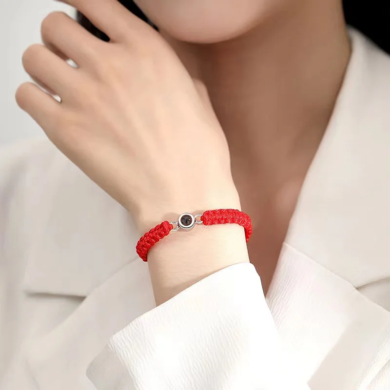 DHQH Customized Photo Projection Bracelet Hand Woven Personalized Photo Projection Bracelet Memory Photo Bracelet Gift for Her - view 2