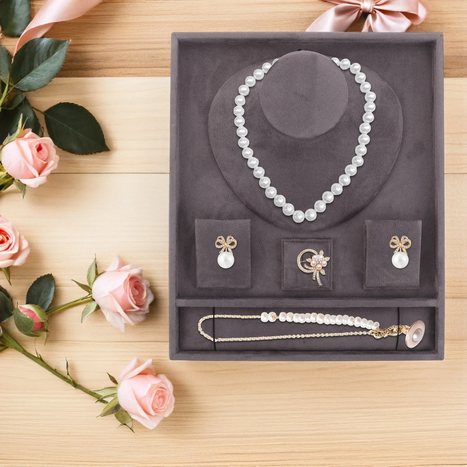 

30,2X25X6,5 см лоток для демонстрации ювелирных изделий, органайзер для ворса, основа для серег, браслетов, ожерелий, штабелируемый для хранения, для путешествий, дома, розничная торговля