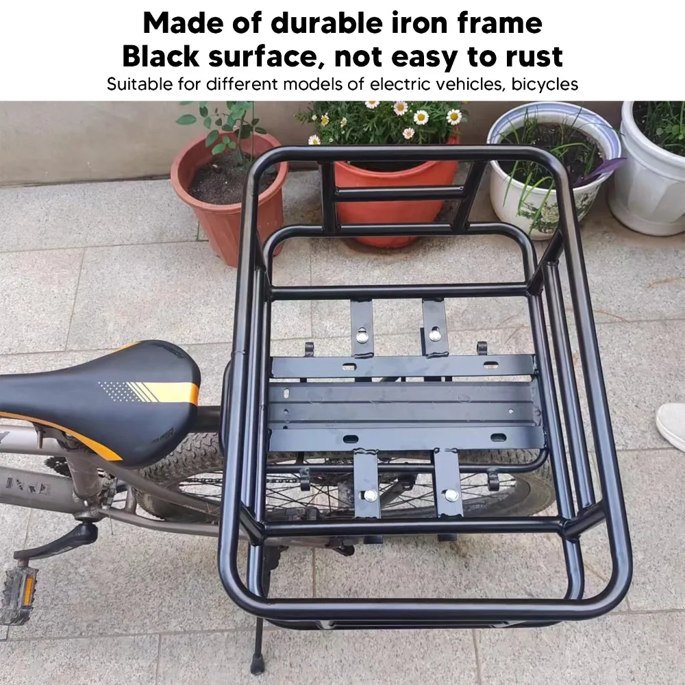 

Iron Bike Basket Large Capacity Heavy Duty Bicycle Basket Waterproof Easy Install Rear Bike Basket Bike Rear Seat Storage