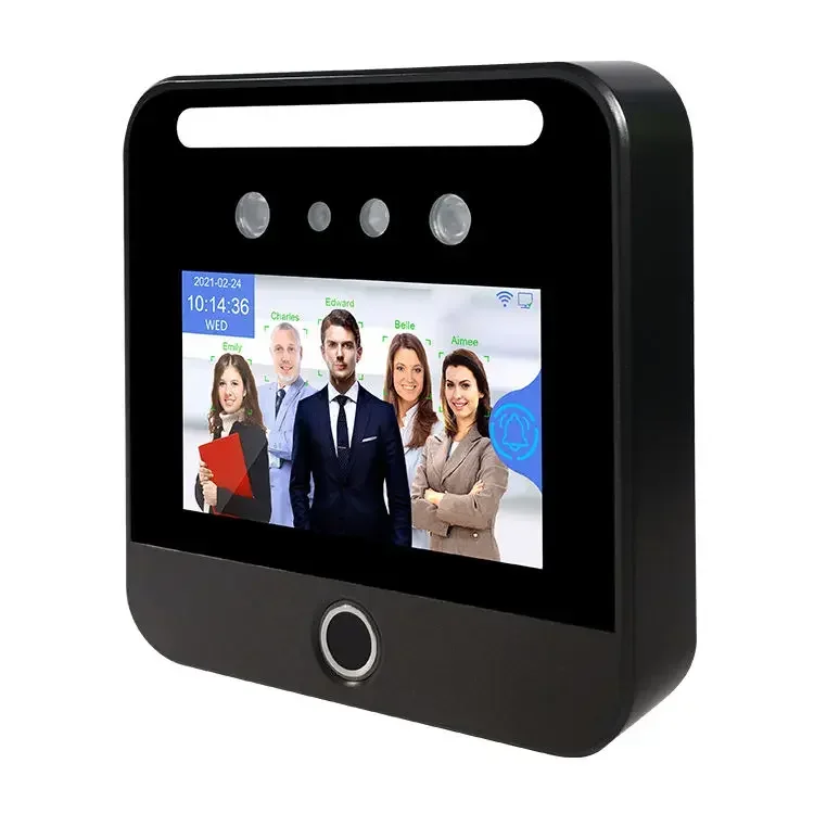 Empregado Biométrico Face Recognition Fingerprint Scanner, Time Recorder, Time Recorder, Clock in and Out, Tempo do empregado