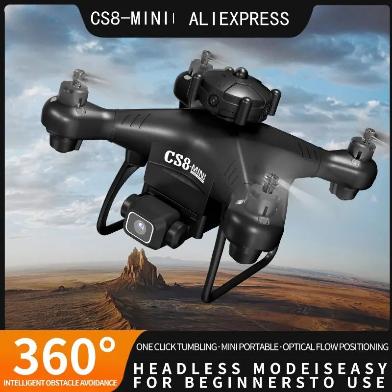 CS8 Drone Mini 4K 6K kamera ganda HD, mainan Quadcopter kendali jarak jauh 360 sudut lebar dapat disesuaikan, Drone Mini 4K 6K