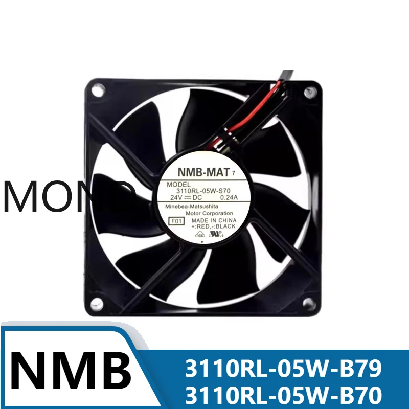 

NMB 3110RL-05W-B79 3110RL-05W-B70 24V 0.24A 8CM 8025 Dual Ball Inverter Cooling Fan