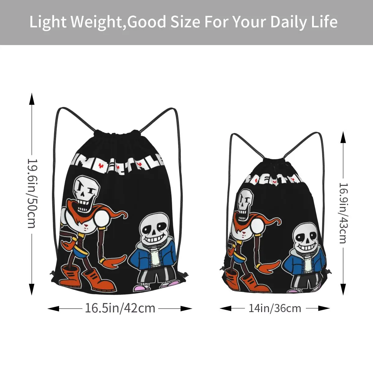 Undertale Gamer Gaming Backpacks Casual Drawstring Bags Shoes Bag Book Bags for Travel Students