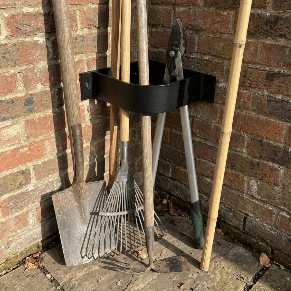 壁掛け式コーナーツール収納ラック、頑丈なドリル取り付けツール - Gardening Tools Organizer のレビューと価格