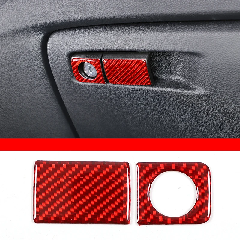 

For Honda Pilot 2015-2022 Car Co-pilot Storage Box Switch Decorative Sticker Soft Carbon Fiber Interior Accessories 2 Pcs