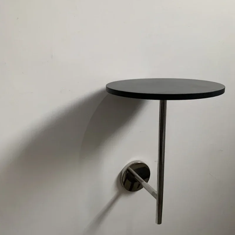 Vintage Wall-Mounted Side Table Stainless Steel Coffee Tables Milk Tea Shop Bar Counter Shelf