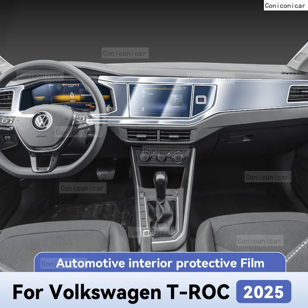 

For Volkswagen T-ROC 2025 Car Interior Protection Anti-Scratch TPU Film instrument Center Control Navigation Accessories