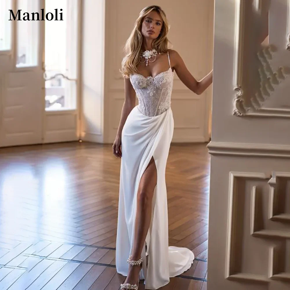 Suknia ślubna syrena z koronką w kształcie serca, elegancka satynowa suknia ślubna na plażę, suknia ślubna księżniczki fantazyjnej, możliwość personalizacji