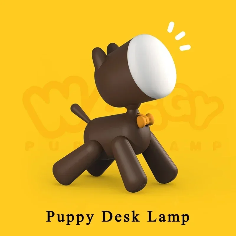 Puppy Dog Desk Lamp Cartoon LED Night Light Companion Reading Light Warm Light Sleep Lamp Bedside Lamp Home Decoration Ornaments