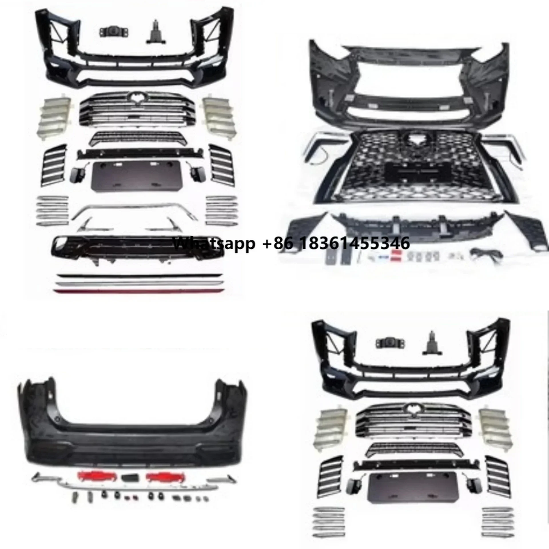 

Комплект переднего и заднего бамперов с задней накладкой для Highlander Crown Kluger 2022, модифицированный в стиле LC300 LX600, автомобильные аксессуары