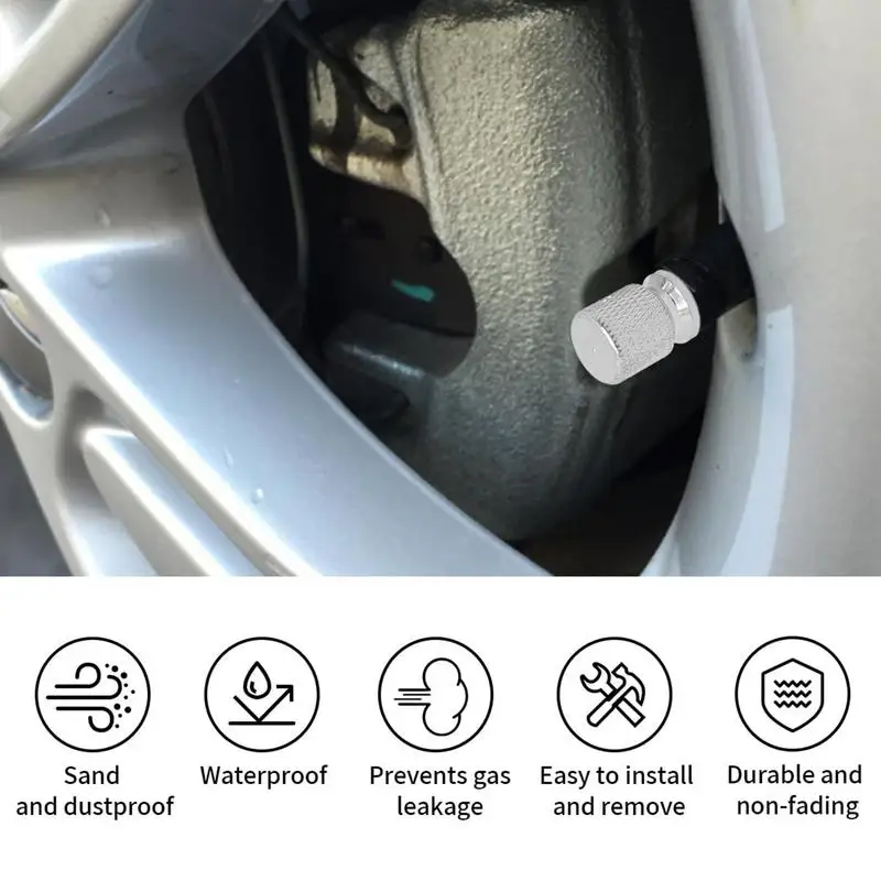 

Tire Valve Caps Good Sealing 4 Pcs Stem Caps Dustproof Wear-Resistant Valve Stems & Caps Ensures Tire Valve Longevity
