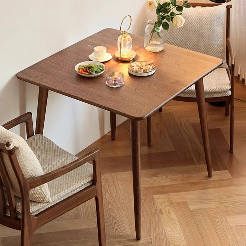 

Square dining table Household small apartment B & B Japanese-style dining Balcony Living room Walnut tea table