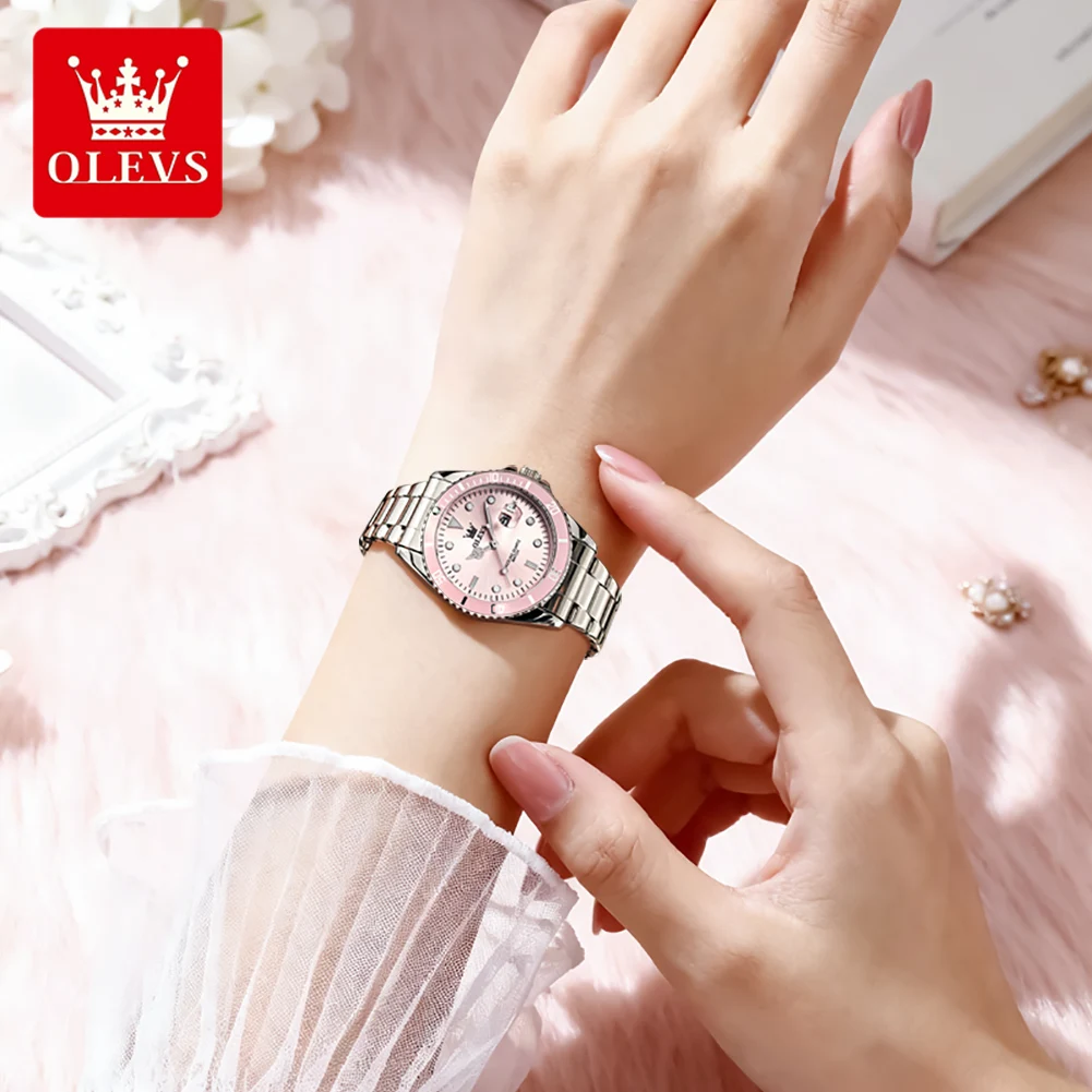 OLEVS Luxury Quartz Women's Watches Steel Strap Waterproof Luminous Top Brand Original Watches For Woman Elegant Ladies Watches - view 4