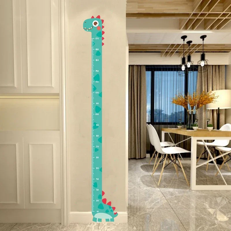 Cute Cartoon Height Sticker Unicorn Dinosaur Giraffe Wall Height Measuring Ruler Stickers For Kids Room Kindergarten Decor image 5